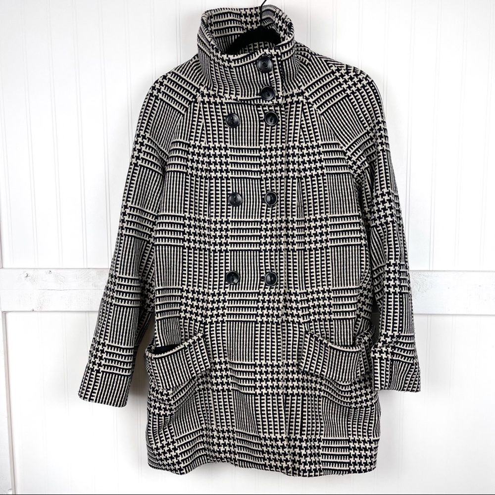 Reiss Houndstooth Button Down Coat - image 1